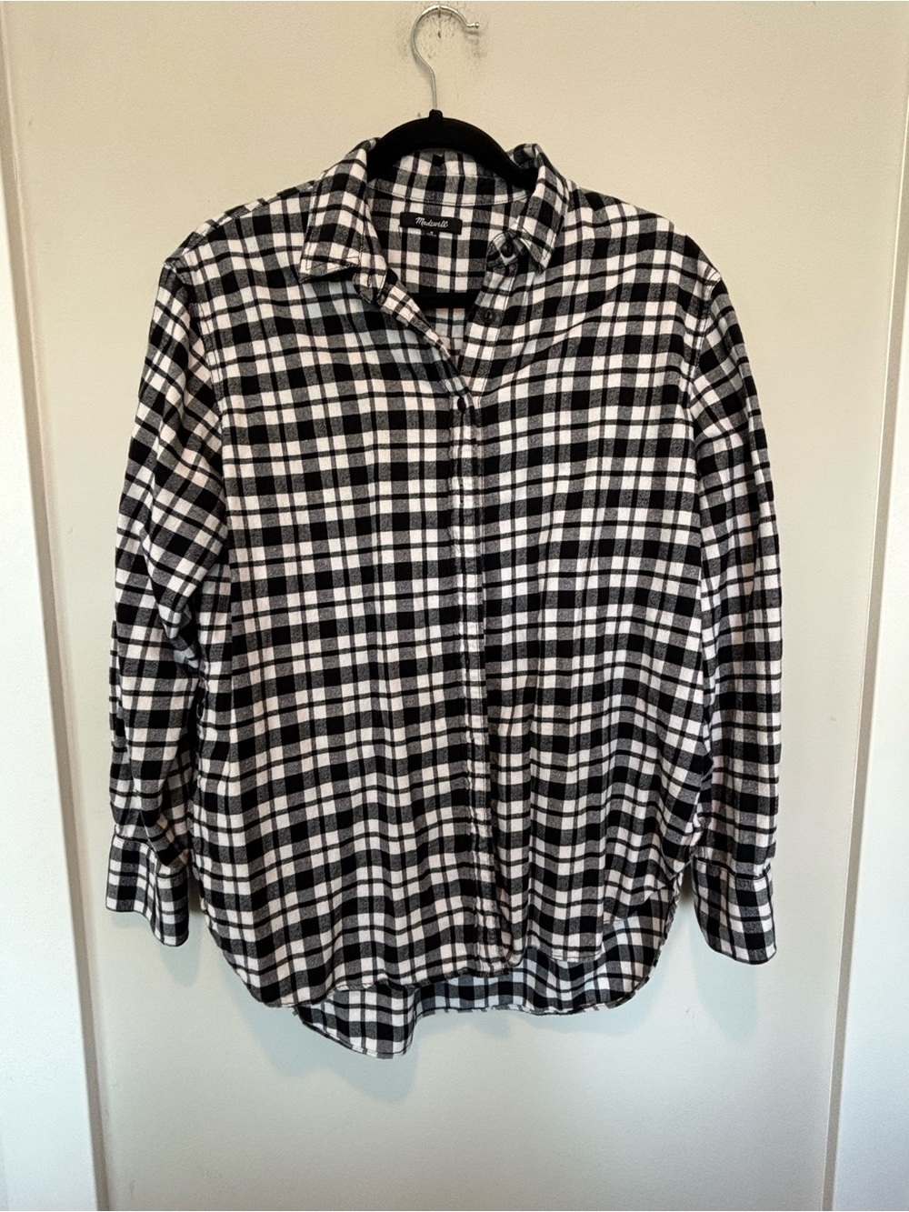 Madewell Black & White Plaid Button-Down Shirt